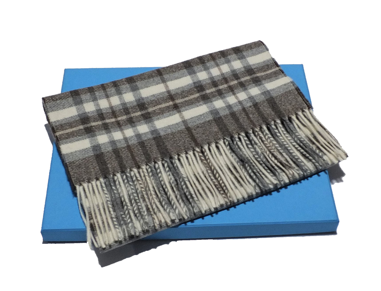 Echarpe Tartan -100% Laine Mérinos- Noix de Coco