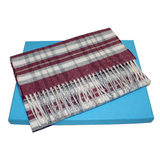 Sciarpa scozzese - 100% Lana Merino- Bordeaux