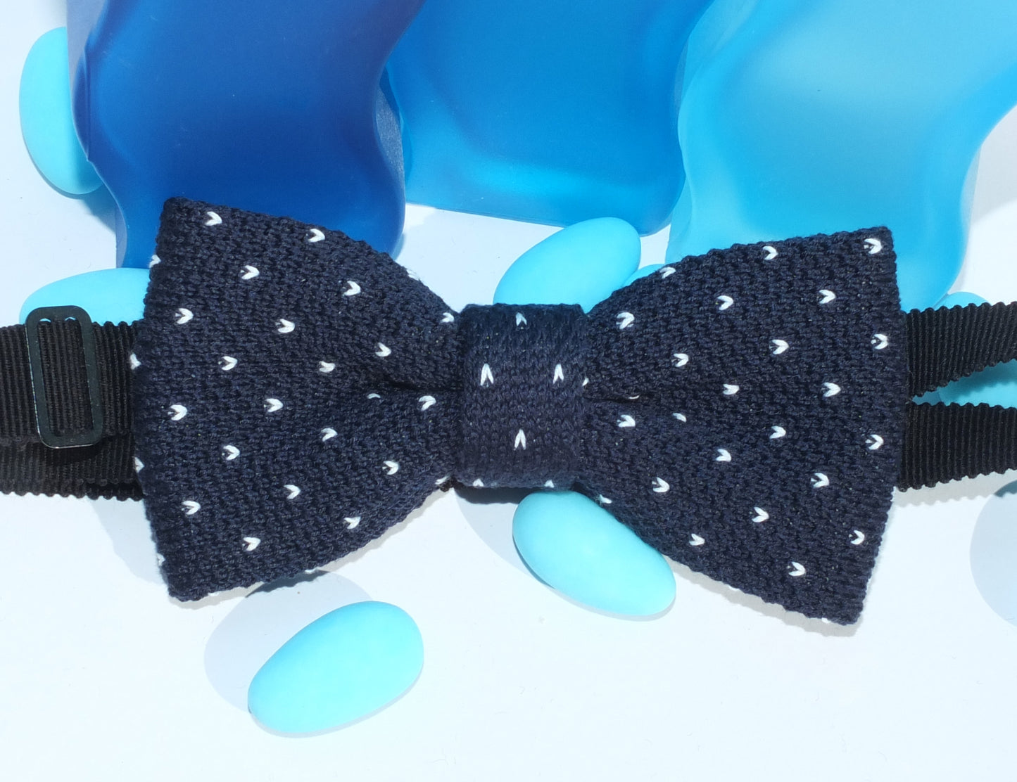 Noeud papillon en maille à pois - 100% Coton