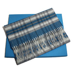 Carica l'immagine nel visualizzatore di Gallery, sciarpa scozzese in lana merino petrolio