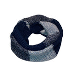 Carica l'immagine nel visualizzatore di Gallery, Scaldacollo a righe in grana di riso -Blu Melange