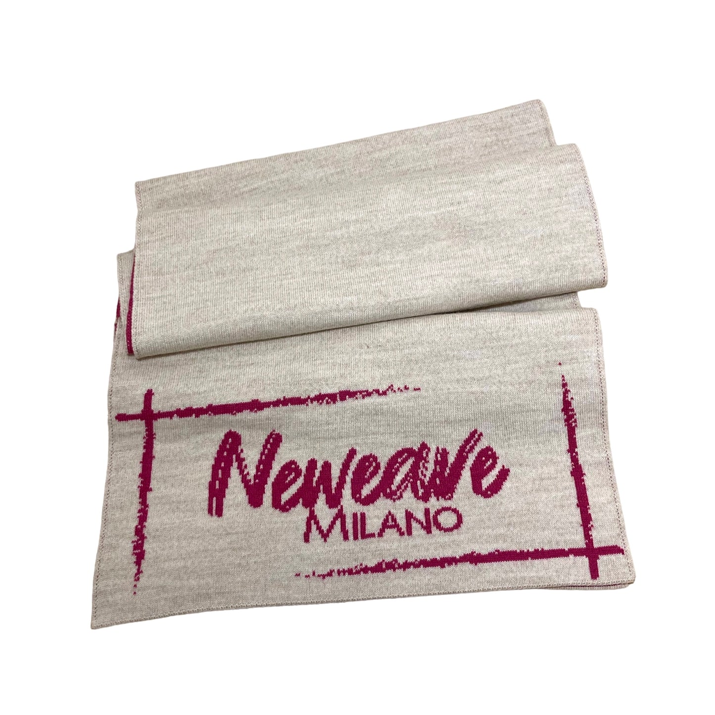 Sciarpa Neweave Milano in lana - Avorio/Fucsia