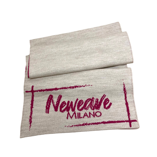 Sciarpa Neweave Milano in lana - Avorio/Fucsia