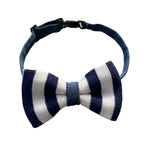 Carica l&#39;immagine nel visualizzatore di Gallery, Papillon da bambino in maglia di cotone e jeans - Righe blu e bianche &amp; Jeans
