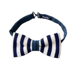Carica l&#39;immagine nel visualizzatore di Gallery, Papillon in maglia di cotone e jeans - Righe blu e bianche &amp; Jeans
