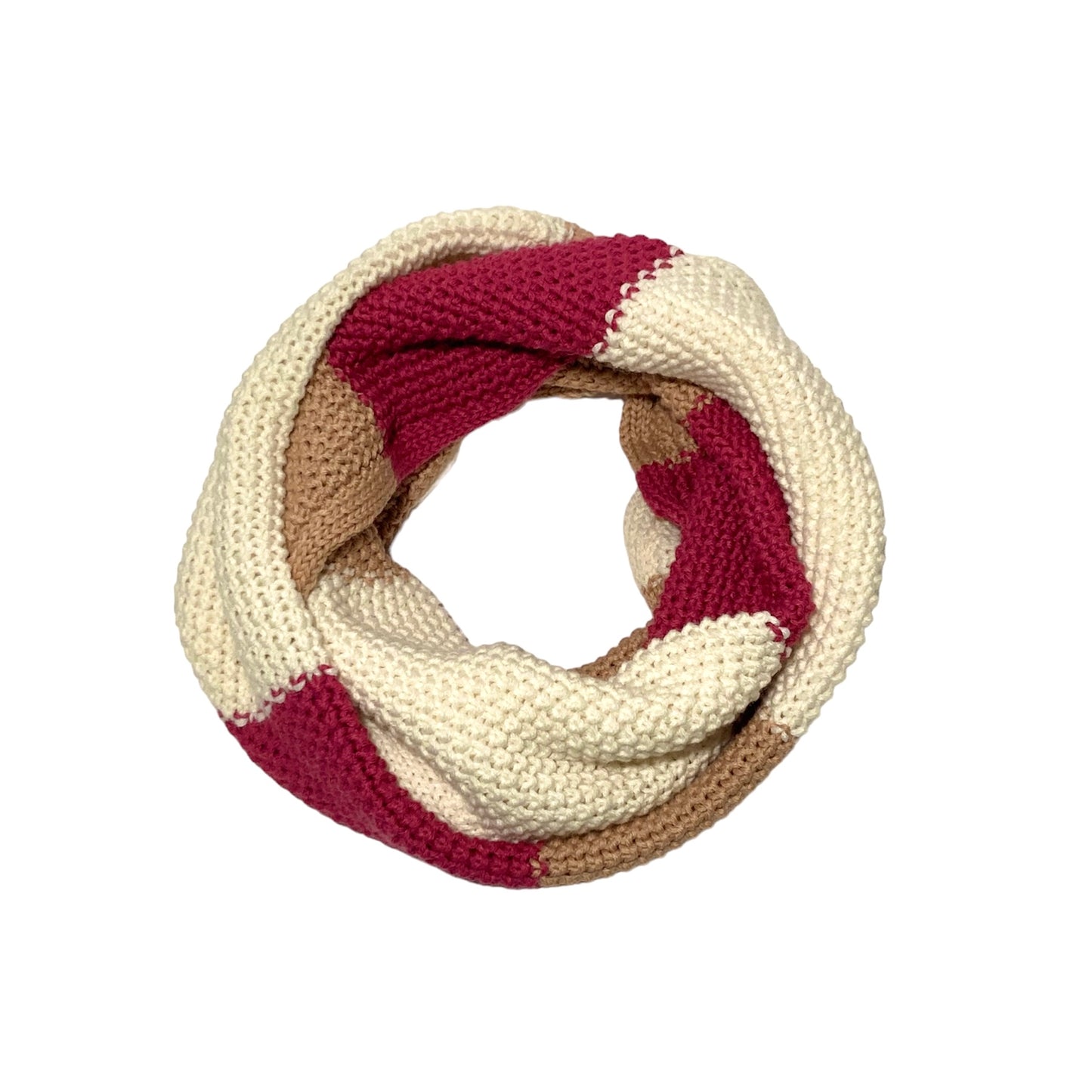 Scaldacollo a righe in grana di riso - Rosa