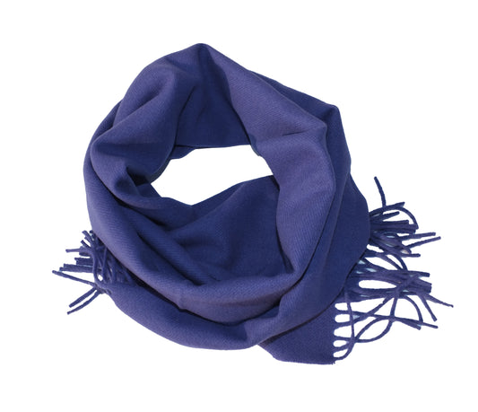 Écharpe de couleur unie - 100 % laine mérinos - Bleu clair