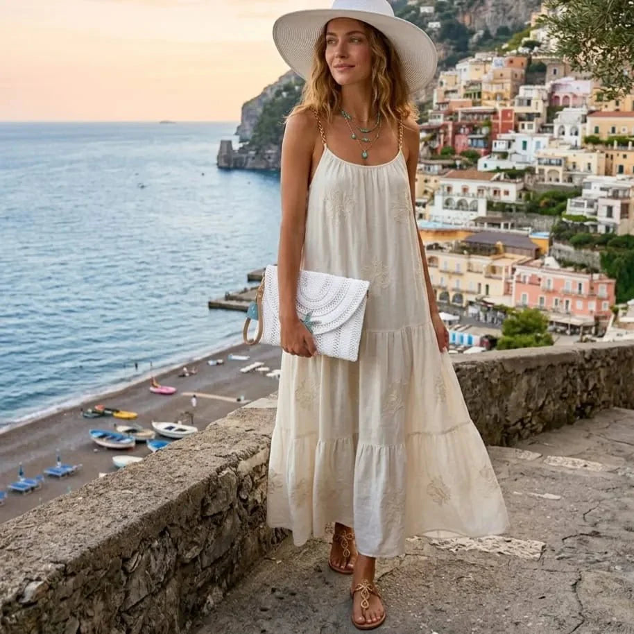 OE! Playa pochette in paglia con spilla removibile artigianale