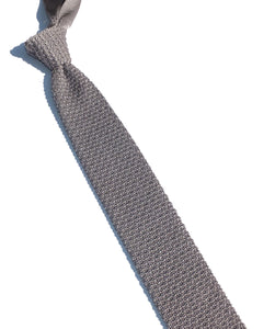 cravatta in maglia di seta argento