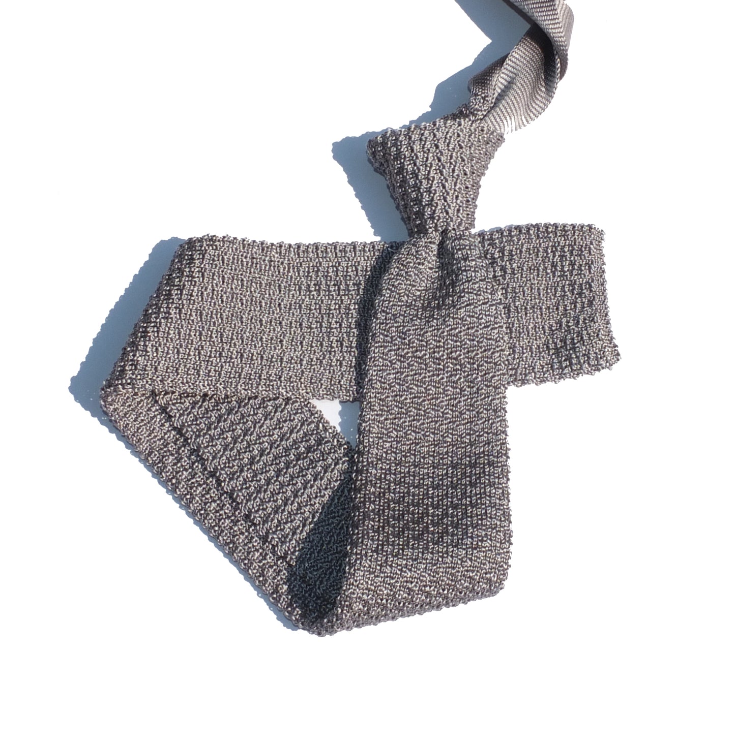 cravatta in maglia di seta argento