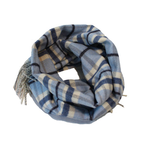 Sciarpa scozzese - 100% Lana Merino- Azzurro/Blu