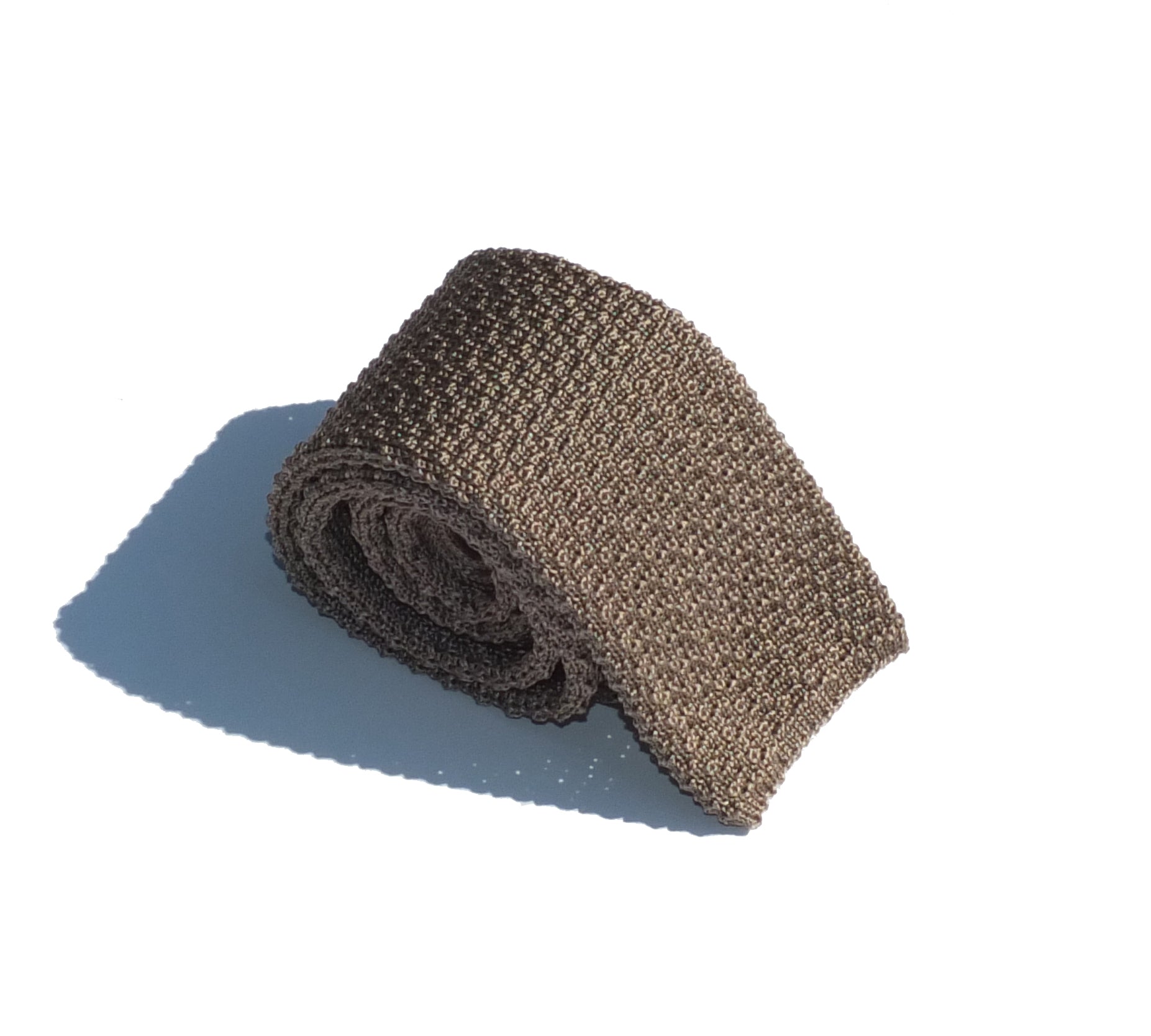 cravatta in maglia di seta beige