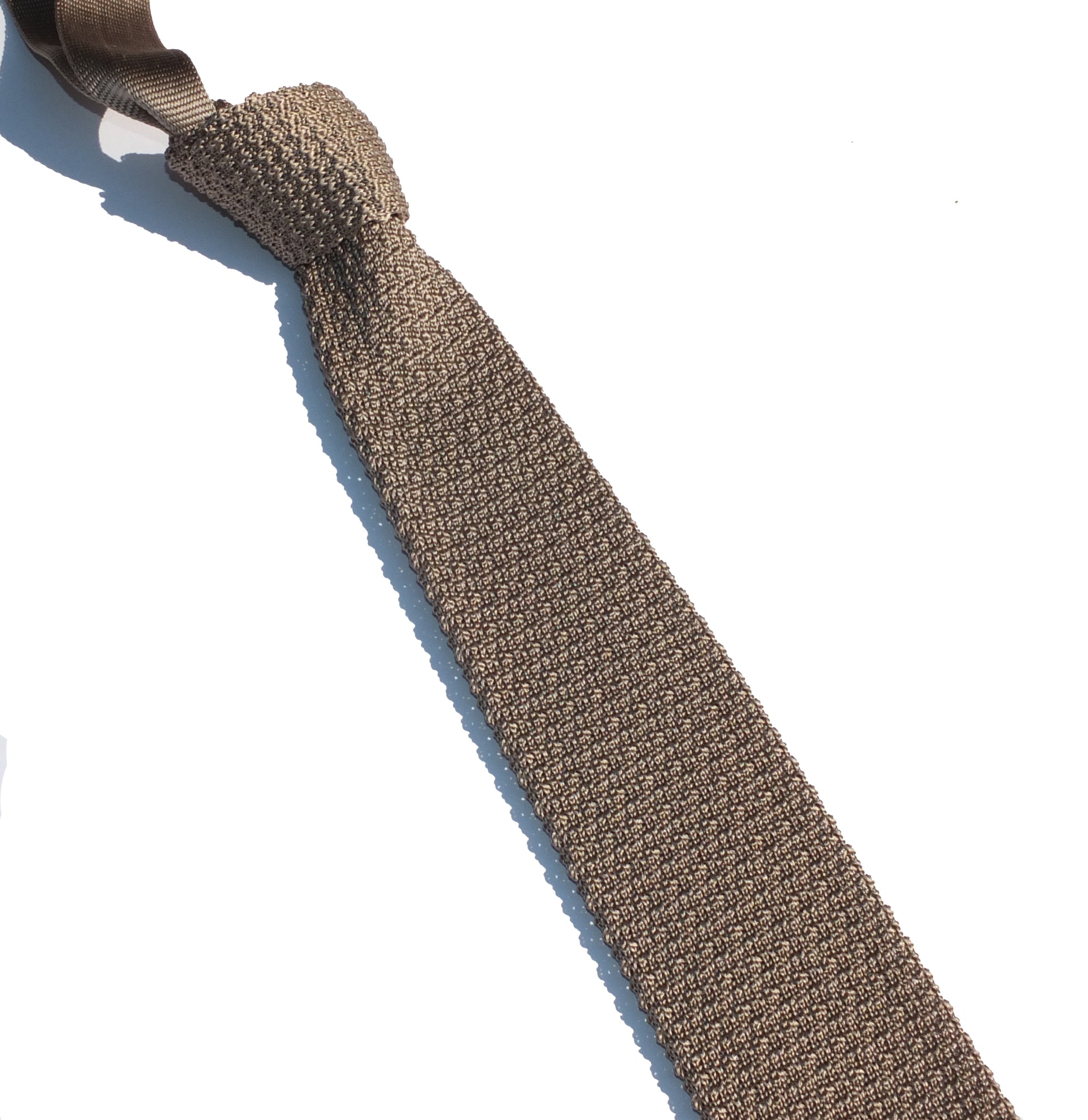 cravatta in maglia di seta beige