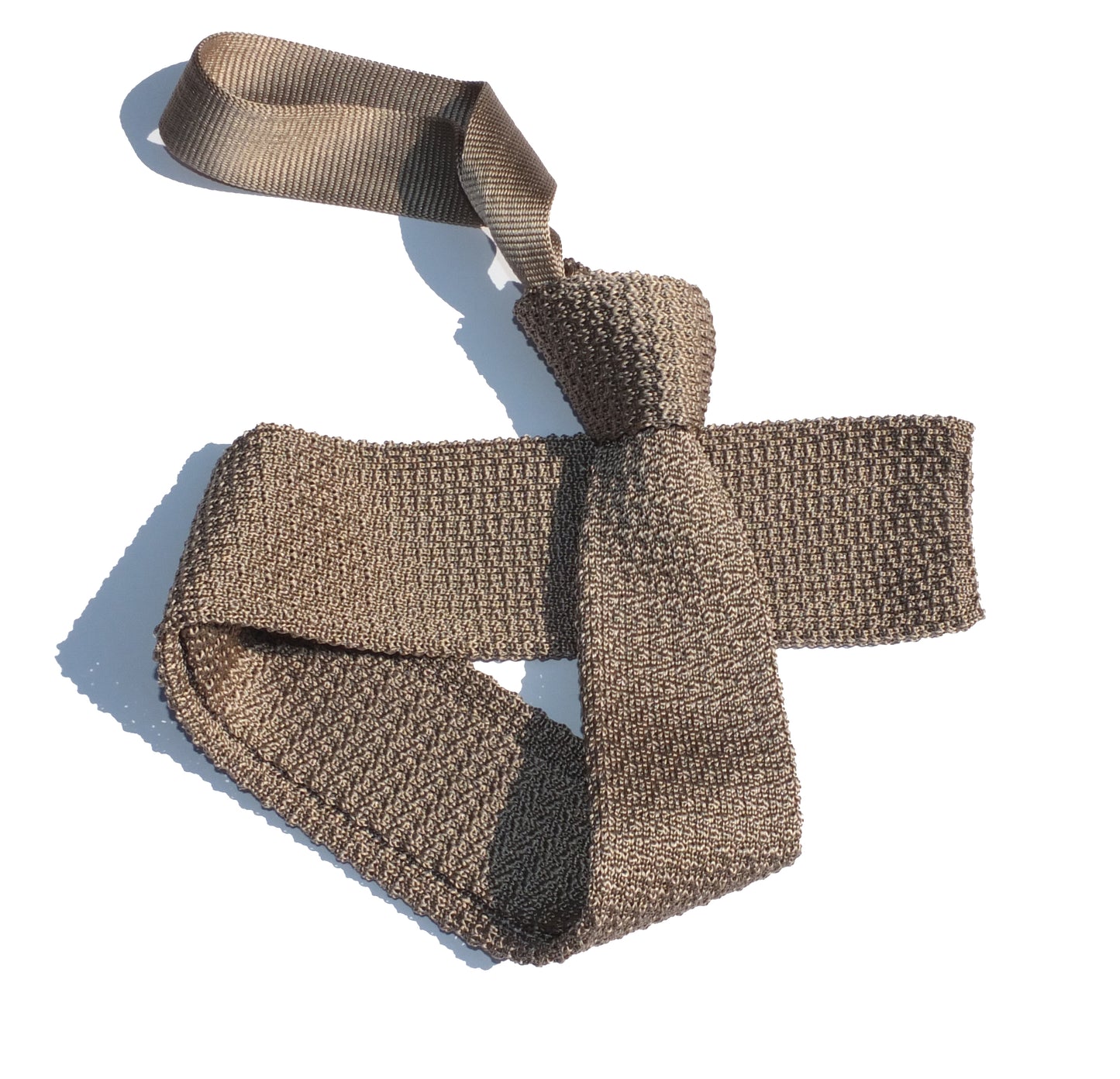 cravatta in maglia di seta beige