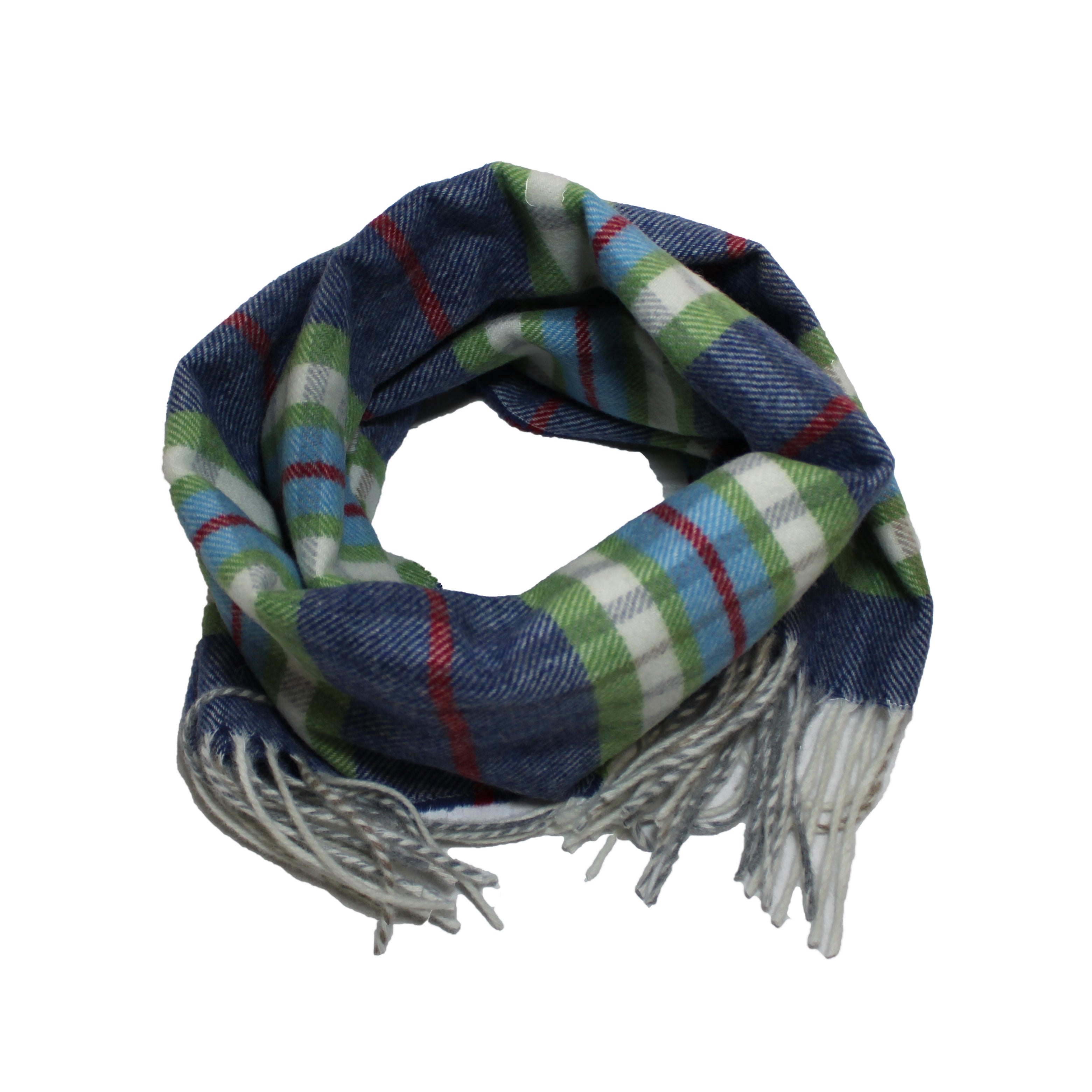 Sciarpa scozzese - 100% Lana Merino- Blu/Verde