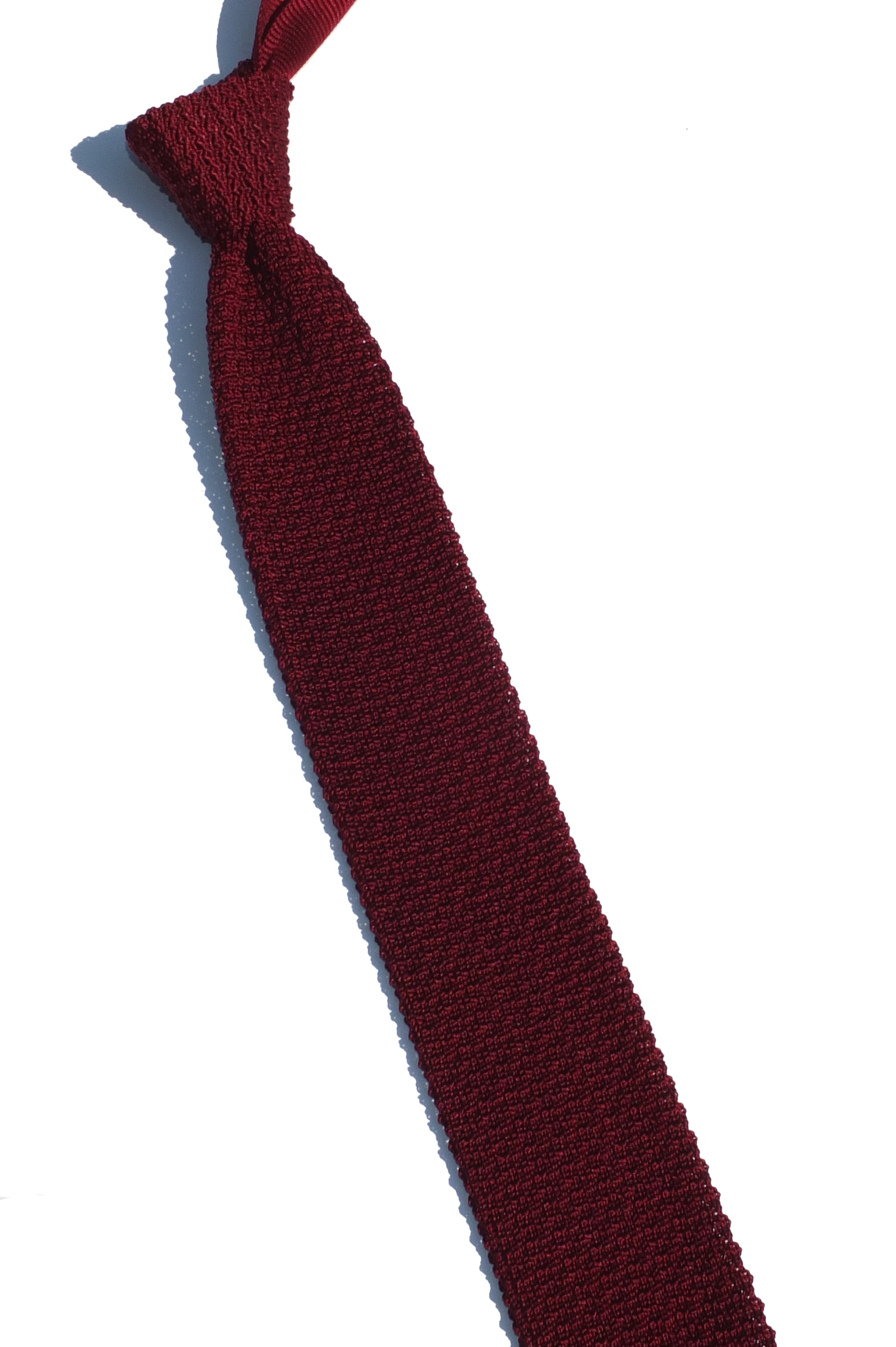 cravatta in maglia di seta bordeaux