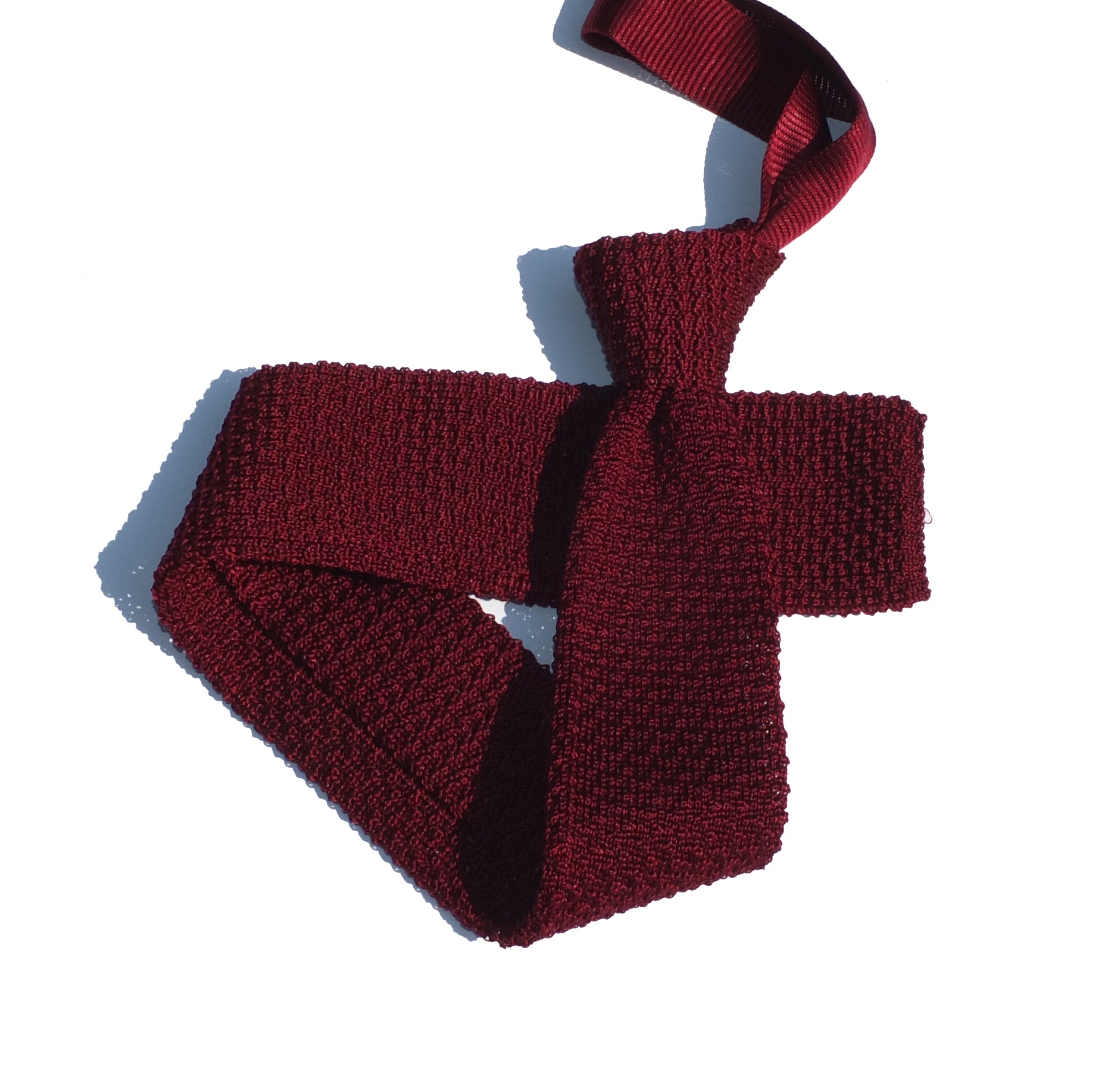 cravatta in maglia di seta bordeaux