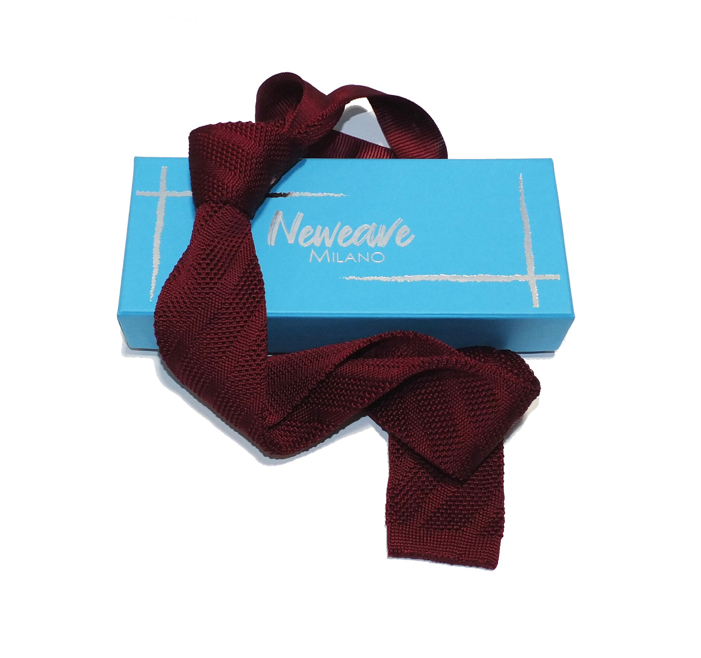 Cravatta a maglia righe diagonali - Seta