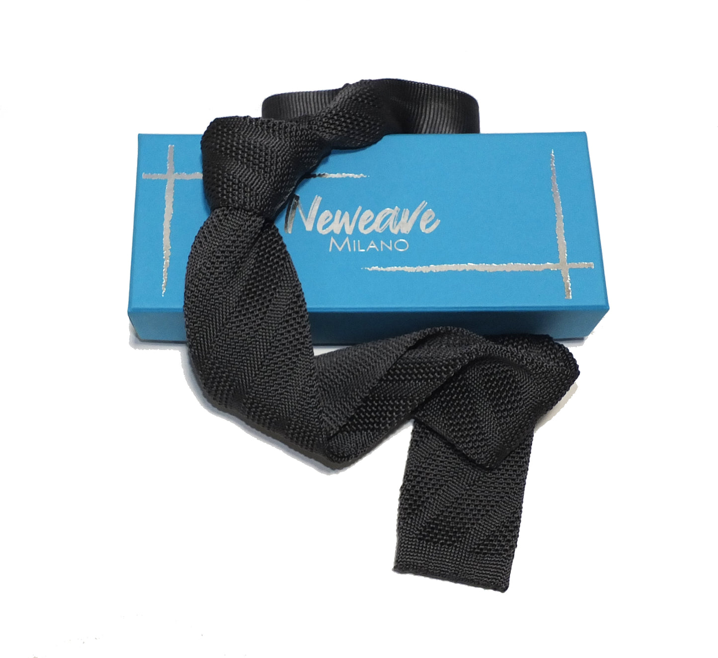 Cravatta a maglia righe diagonali - Seta