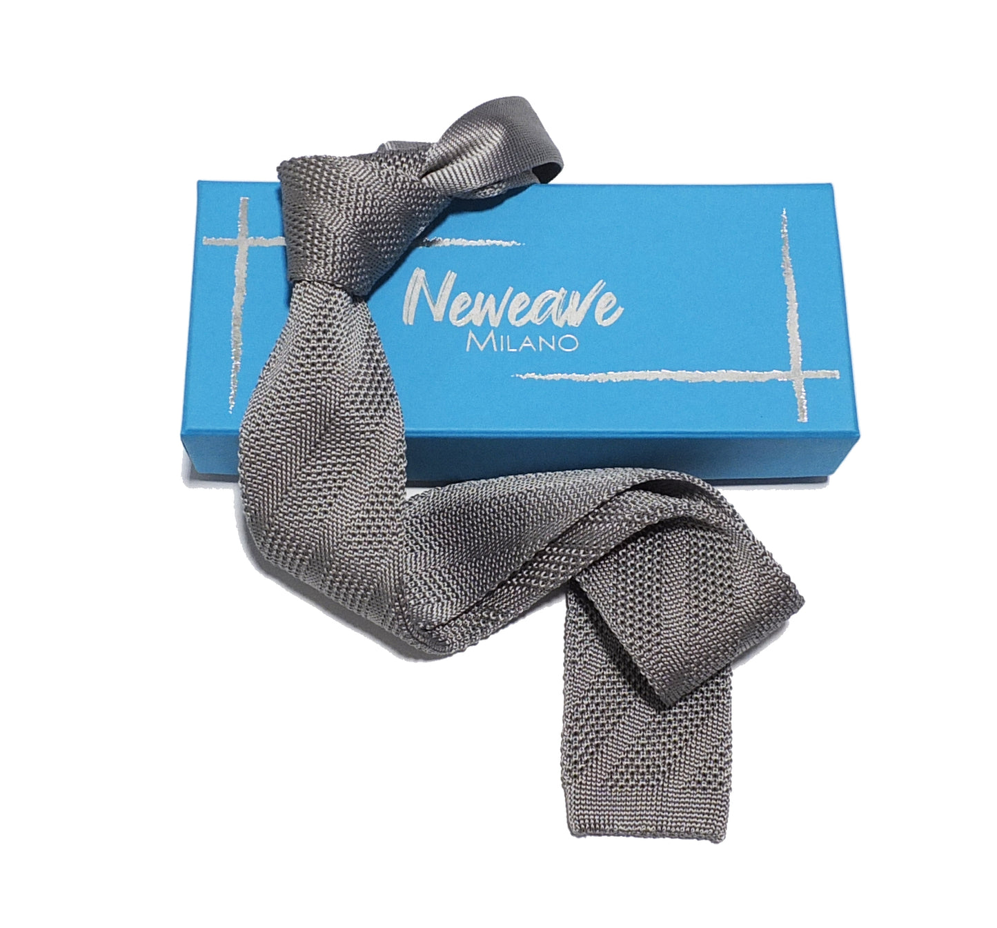 Cravatta a maglia righe diagonali - Seta