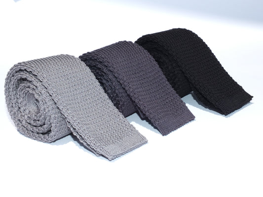 Cravatta a maglia in cotone- Tinta Unita