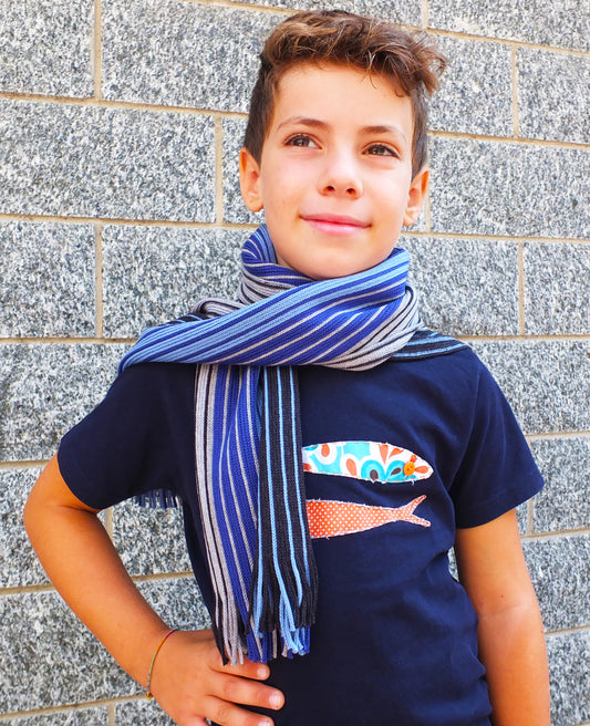 Sciarpa da bambino/a a righe - 100% Lana