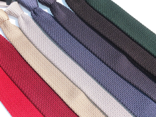 Cravatta in maglia di seta - grana di riso