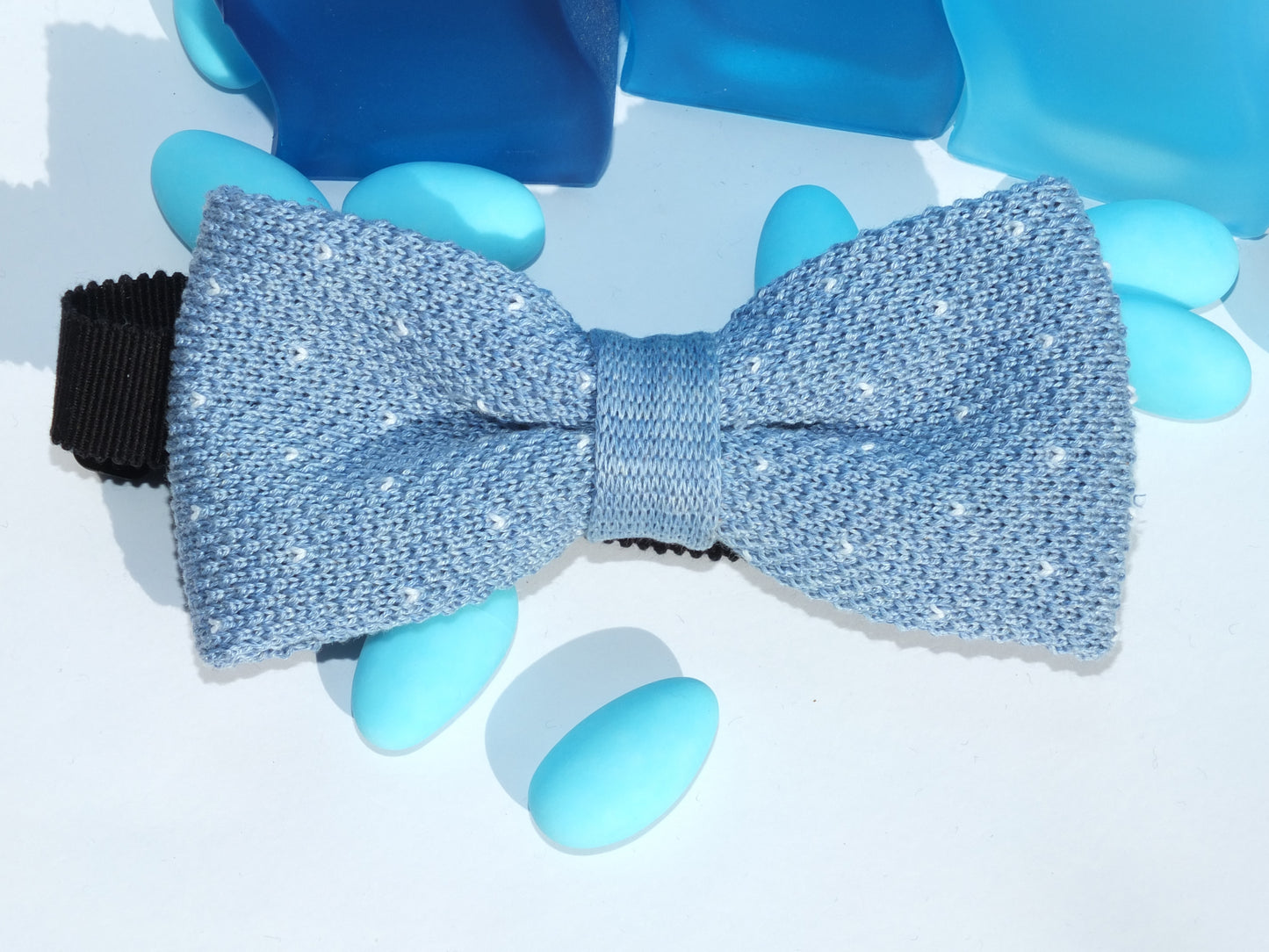 Noeud papillon en maille à pois - 100% Coton