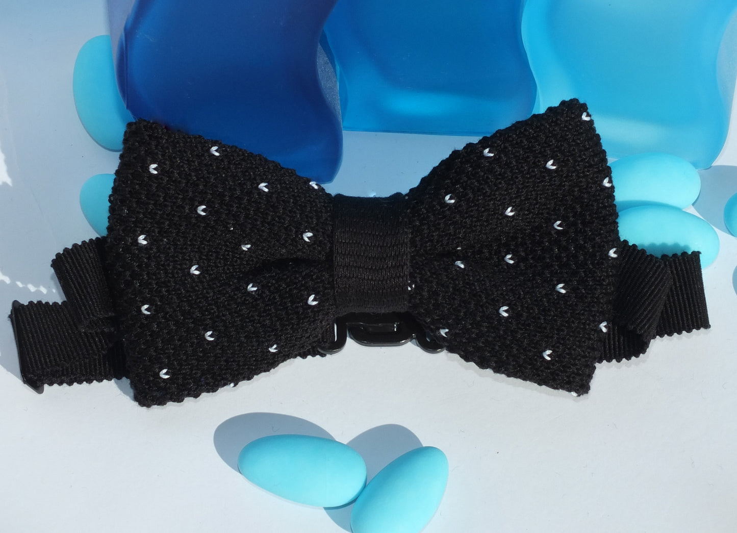 Noeud papillon en maille à pois - 100% Coton