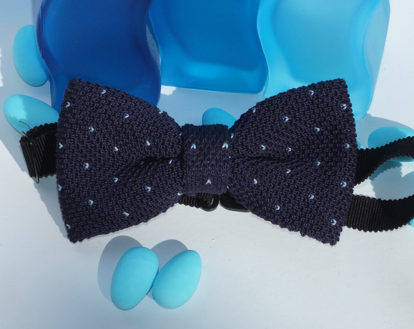 Noeud papillon en maille à pois - 100% Coton