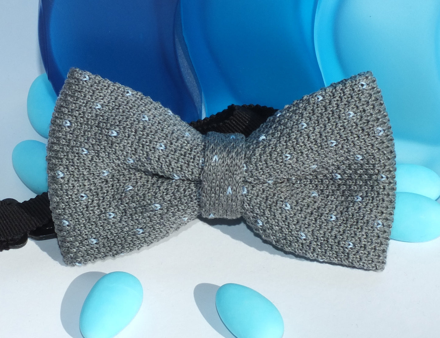 Noeud papillon en maille à pois - 100% Coton