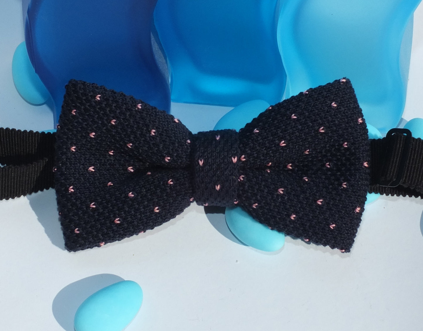 Noeud papillon en maille à pois - 100% Coton