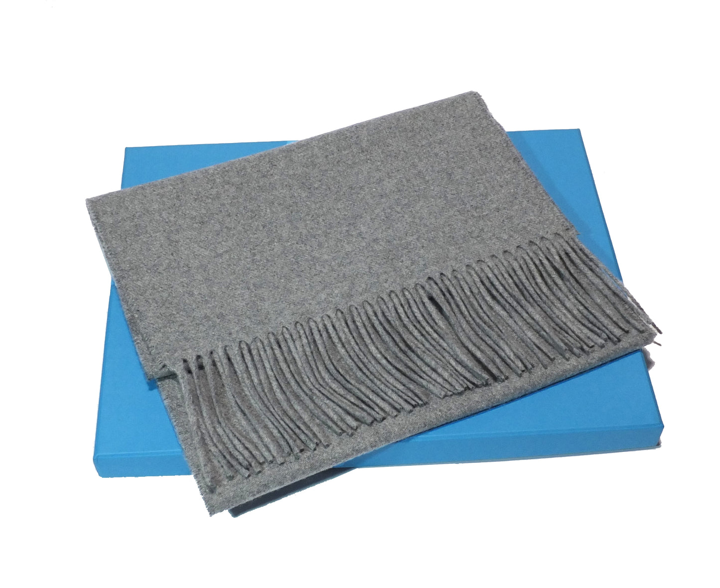 Écharpe de couleur unie - 100 % laine mérinos - Gris clair chiné