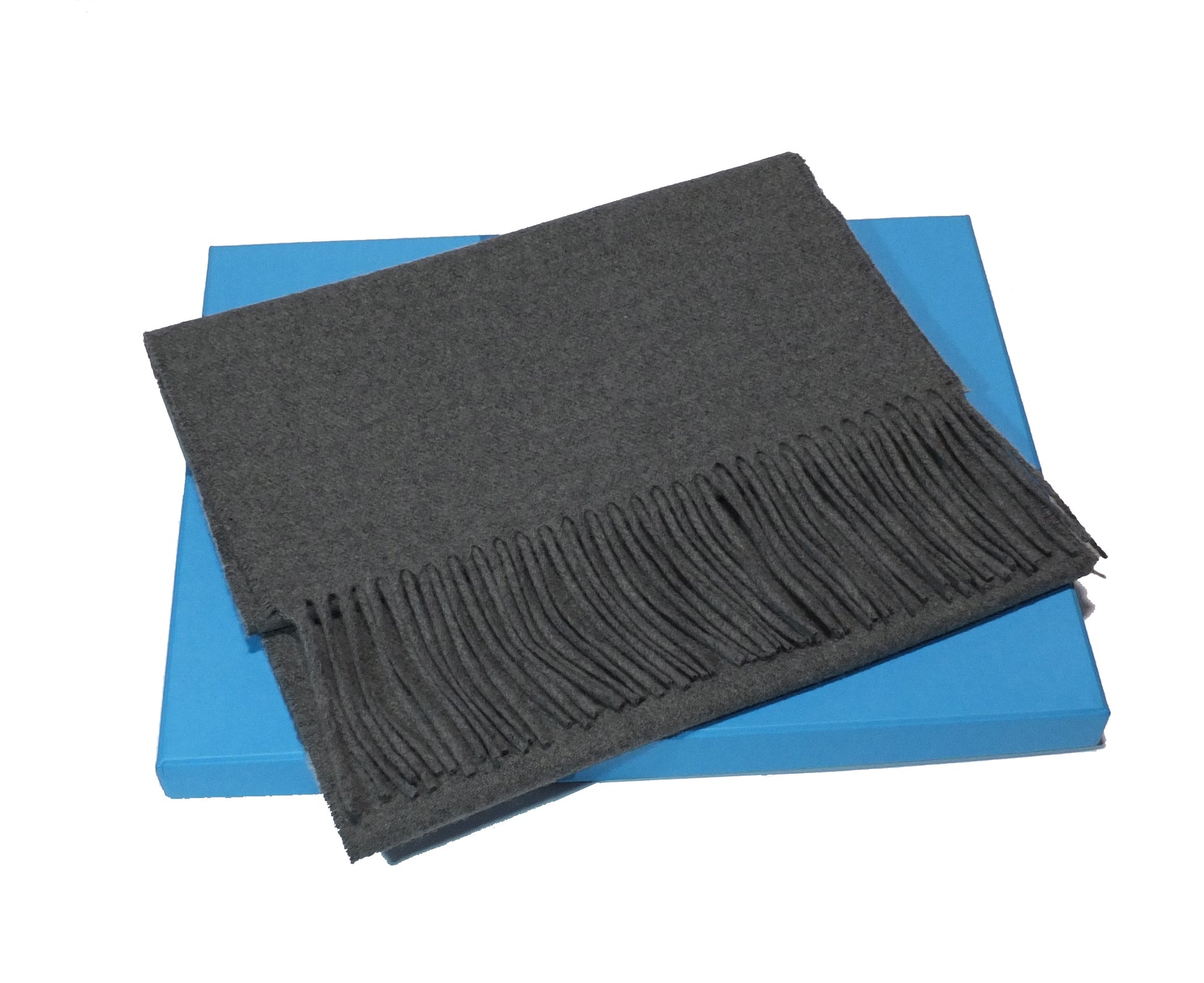 sciarpa tinta unita lana merino grigio medio