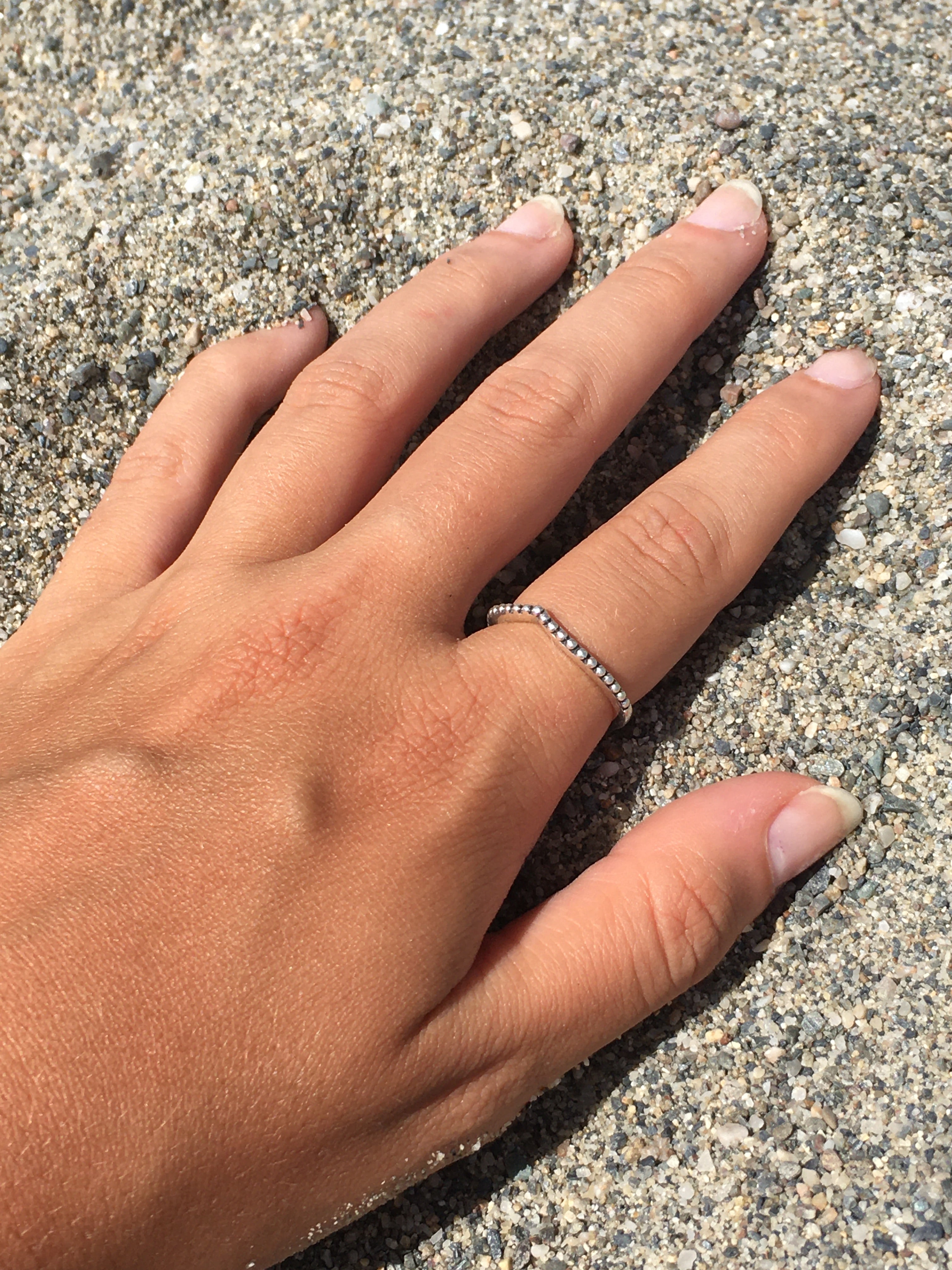 Anello decorazione a pallini in Argento 925