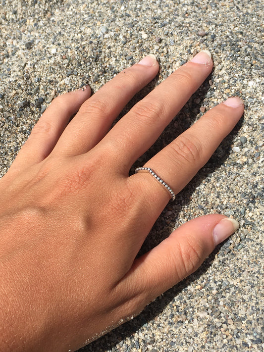 Anello decorazione a pallini in Argento 925