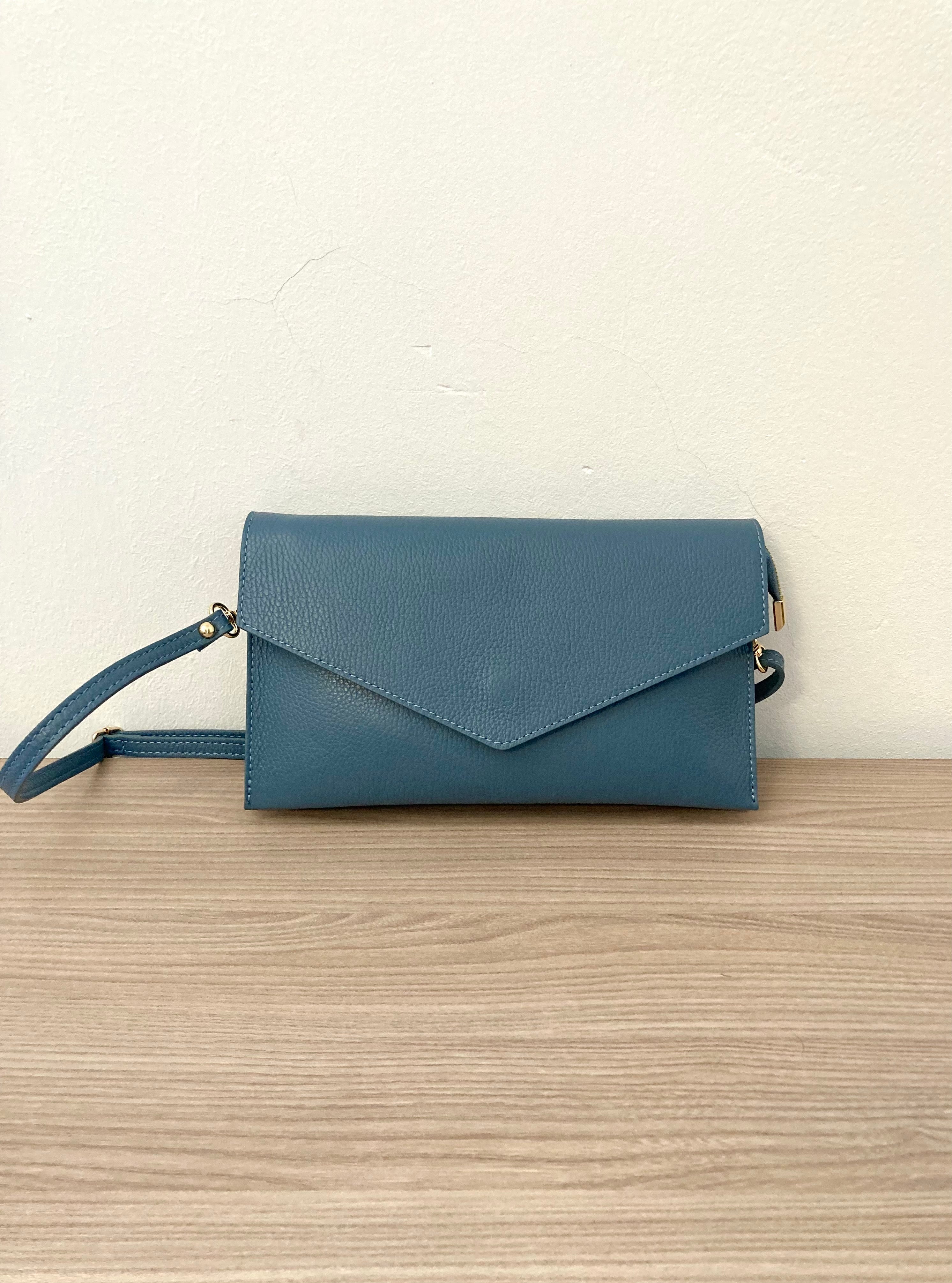 pochette tracolla vera pelle jeans