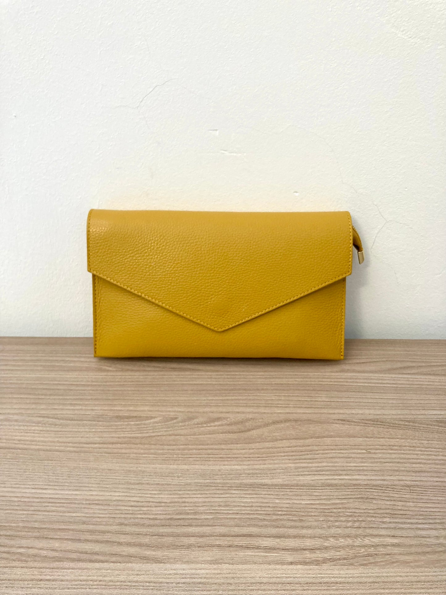 pochette tracolla vera pelle gialla