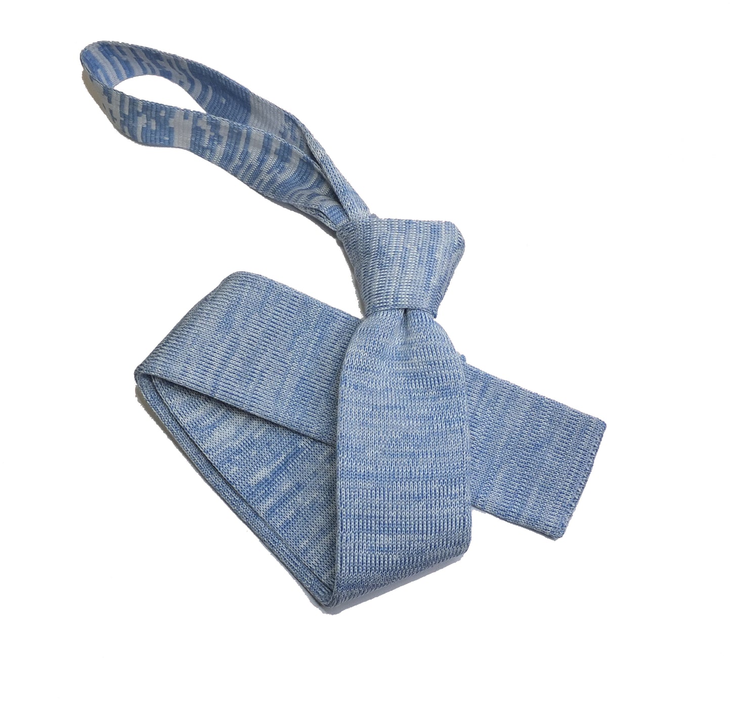 Cravate tricotée en coton à motifs moulinés