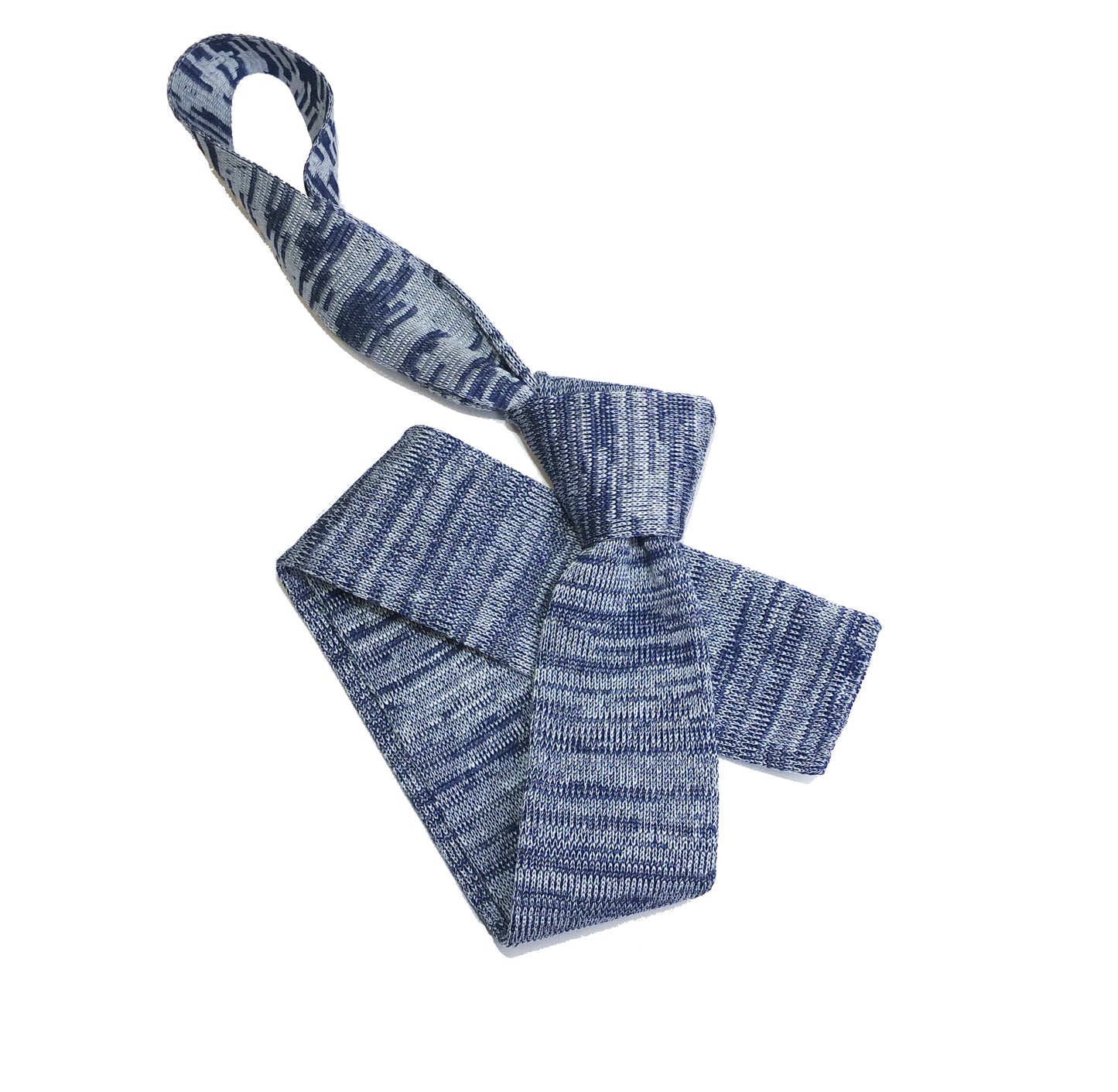 Cravate tricotée en coton à motifs moulinés