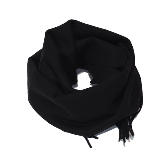 Sciarpa tinta unita - 100% Lana Merino - Nero