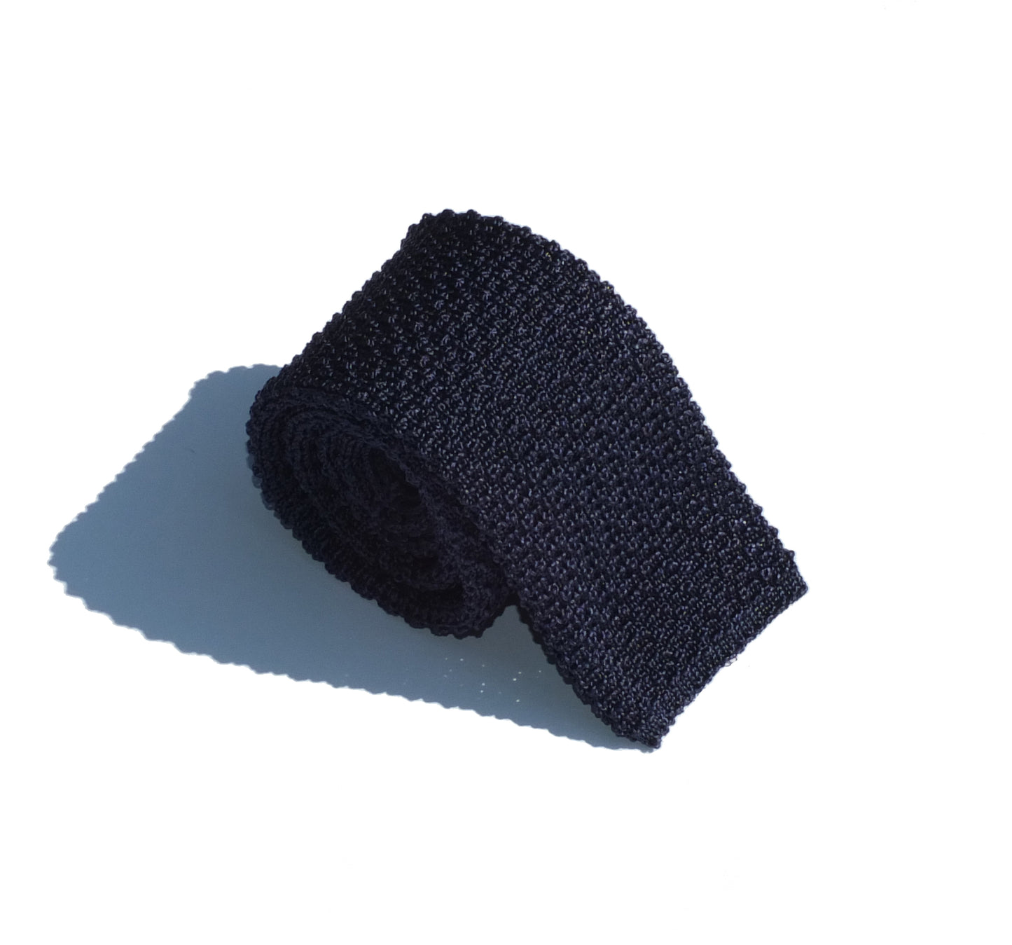 cravatta in maglia di seta blu scuro