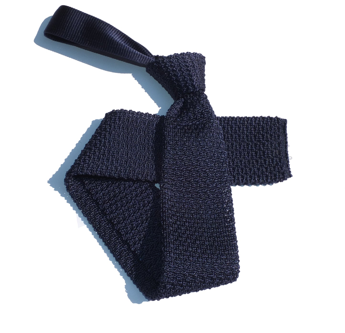 cravatta in maglia di seta blu scuro