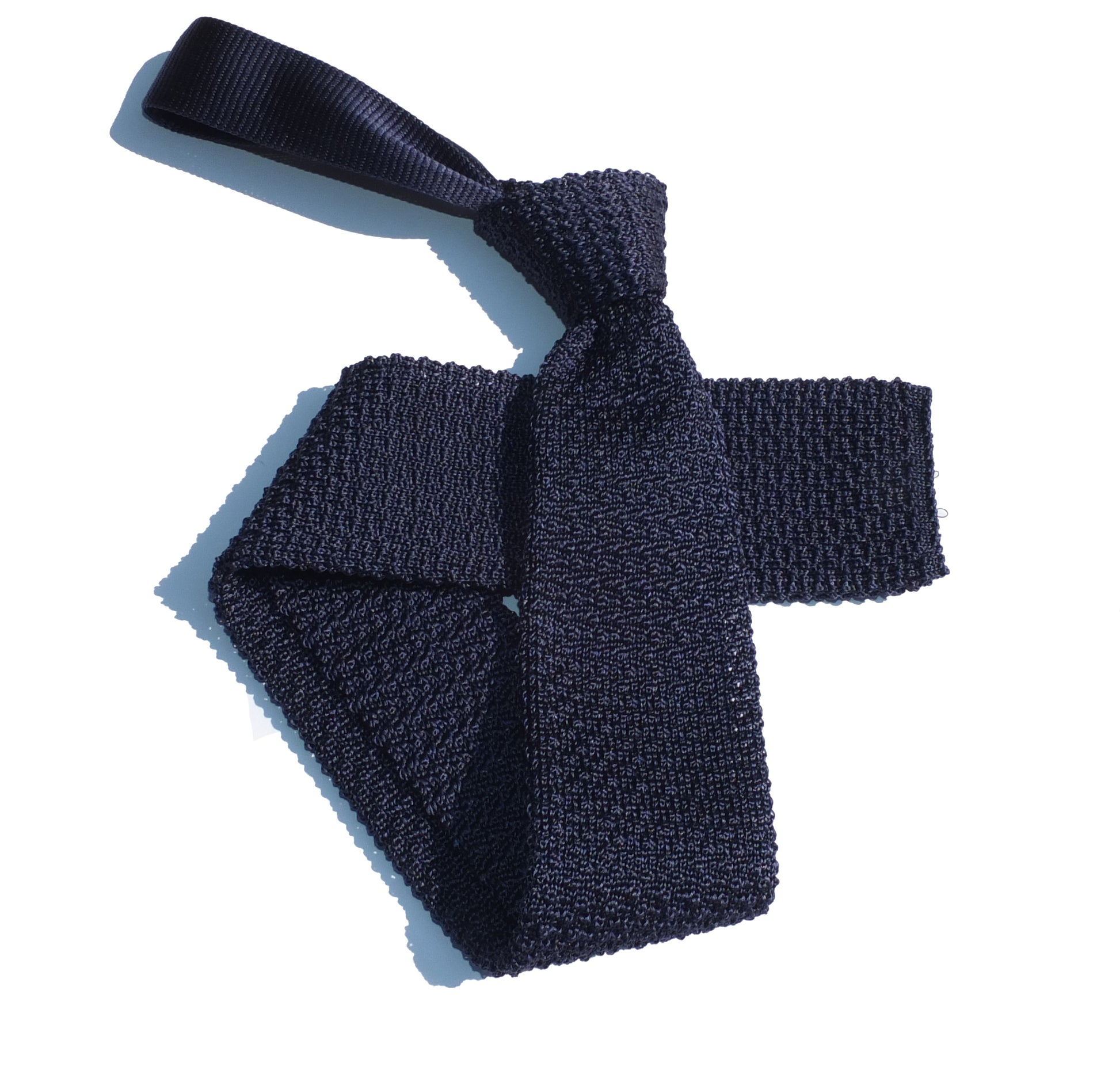 cravatta in maglia di seta blu scuro