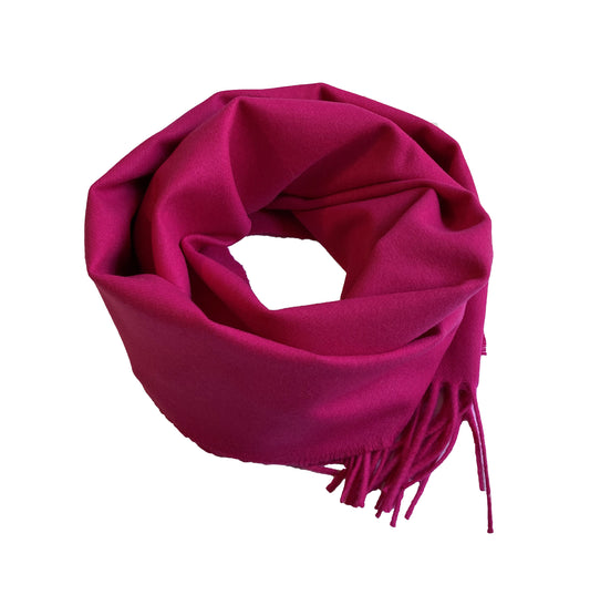 Écharpe de couleur unie - 100% laine mérinos - Fuchsia