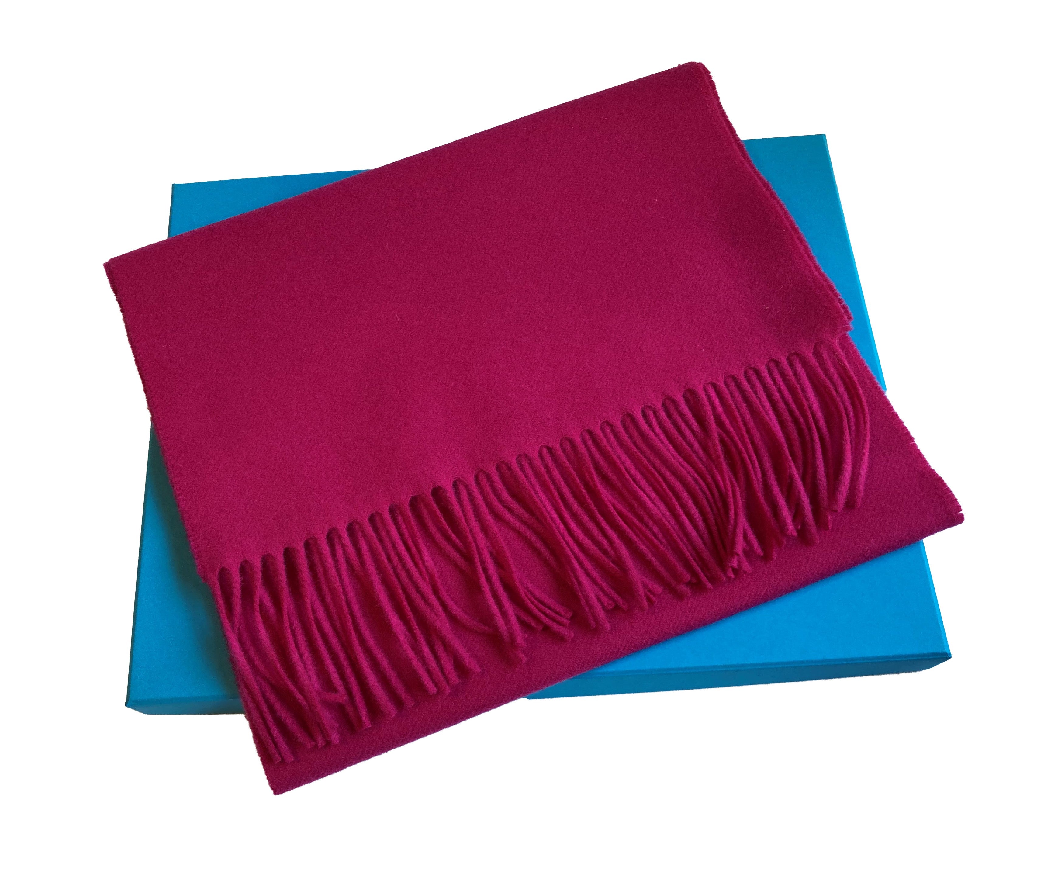 Sciarpa tinta unita - 100% Lana Merino - Fucsia