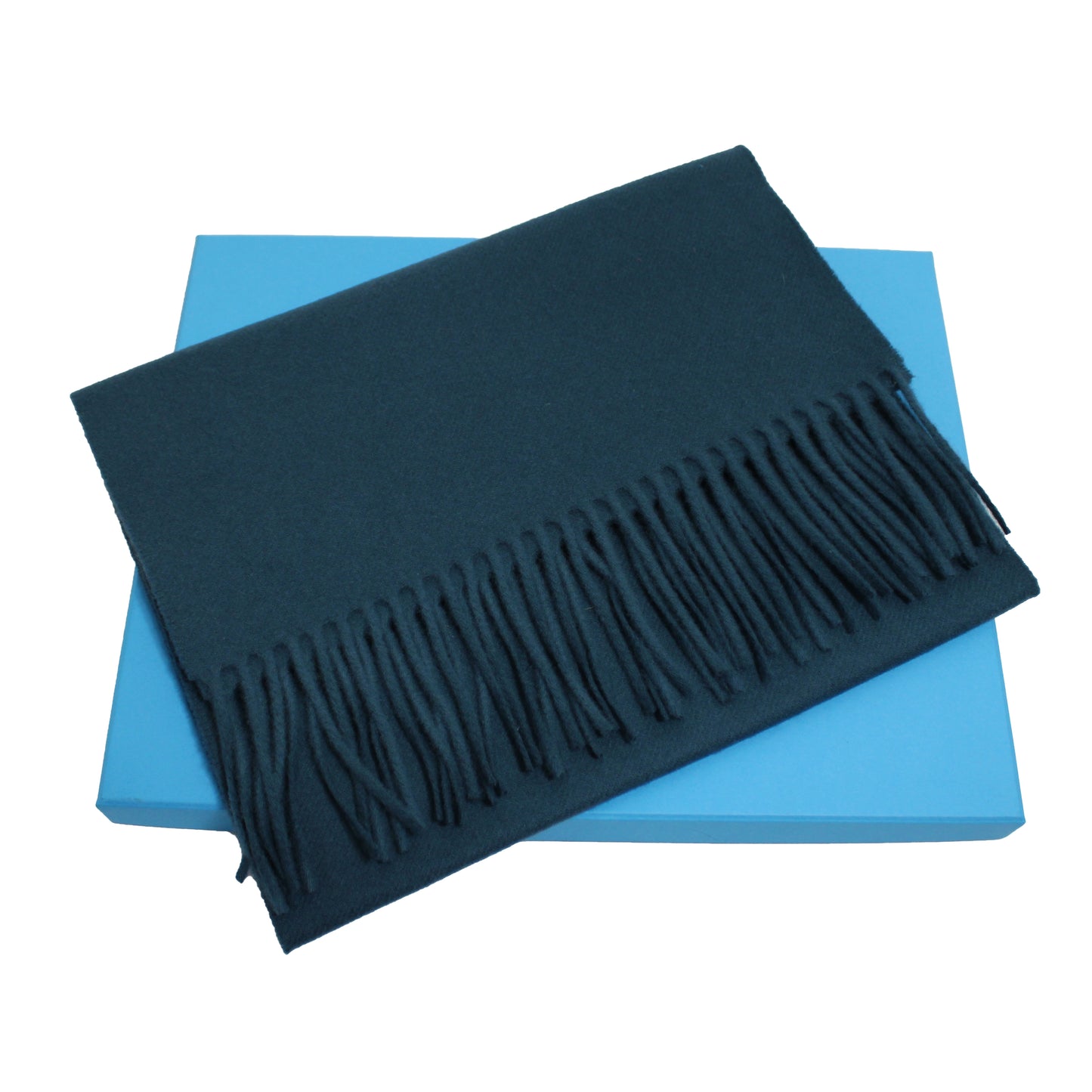 Écharpe de couleur unie - 100 % laine mérinos - Bleu sarcelle