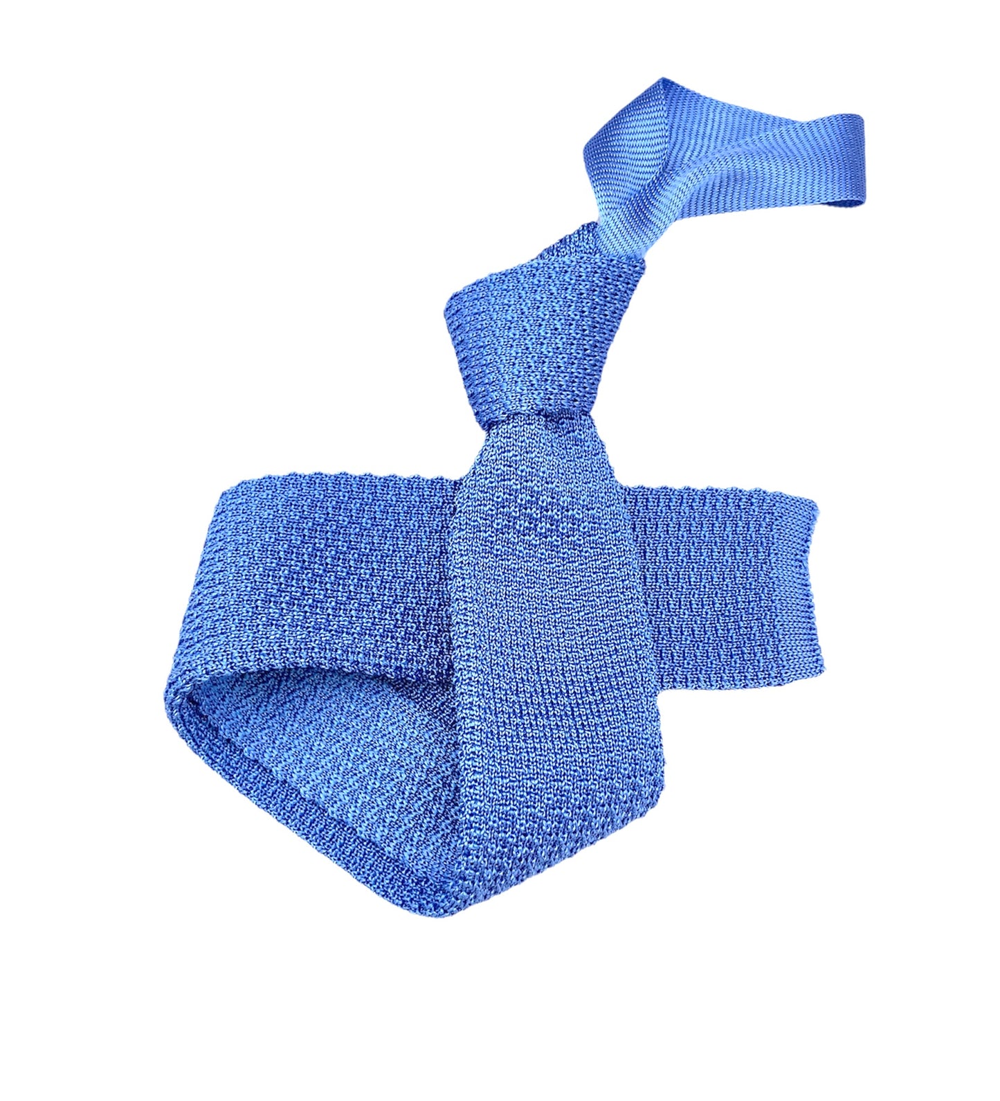 cravatta in maglia di seta azzurra