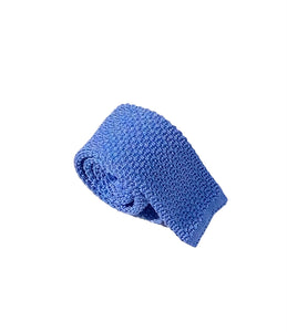 cravatta in maglia di seta azzurra