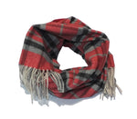 Charger l&#39;image dans la galerie, Echarpe Tartan -100% Laine Mérinos- Rouge

